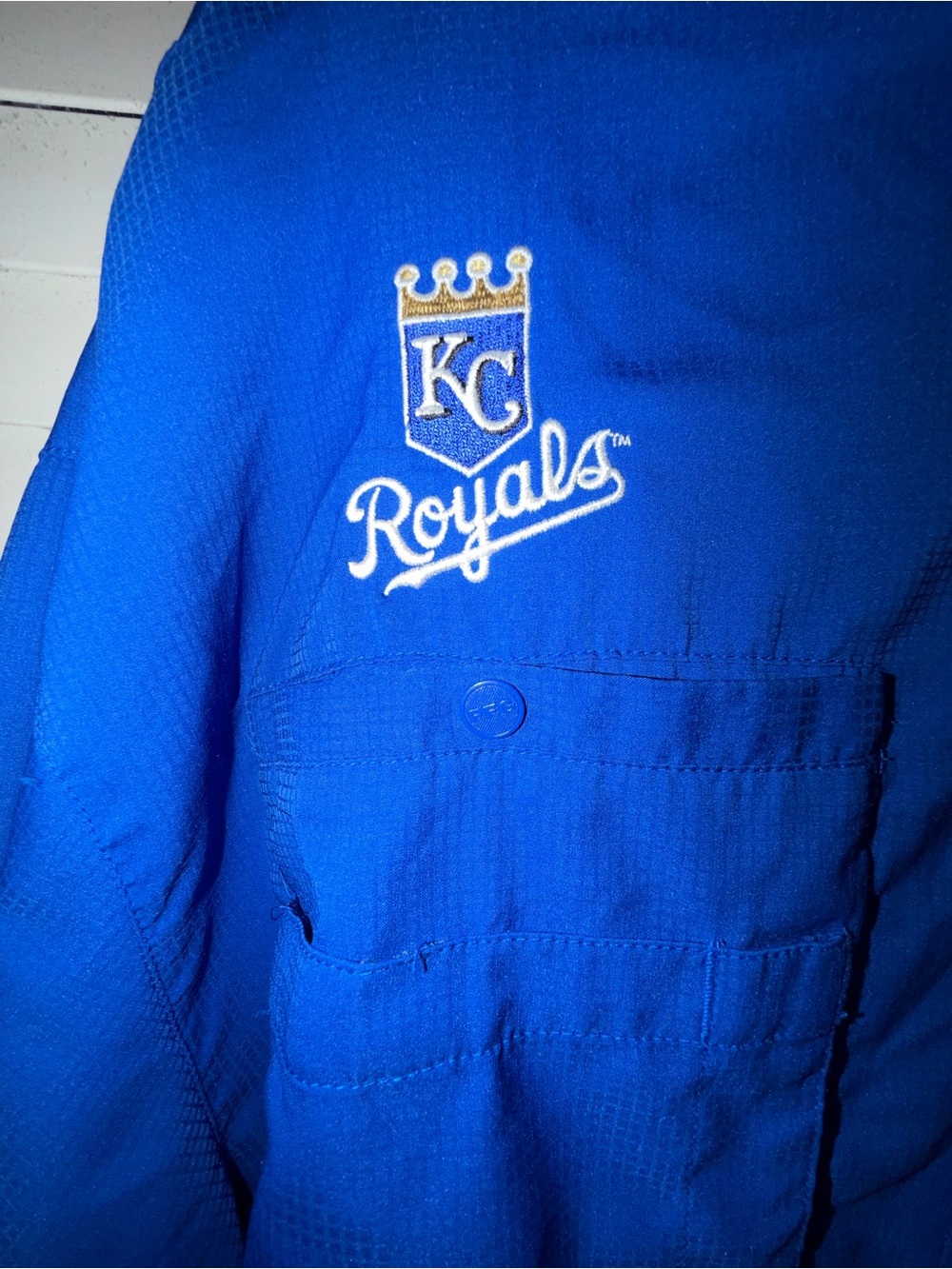 Columbia PFG Kansas City Royals Shirt Mens XL Blue Fishing Button Up MLB